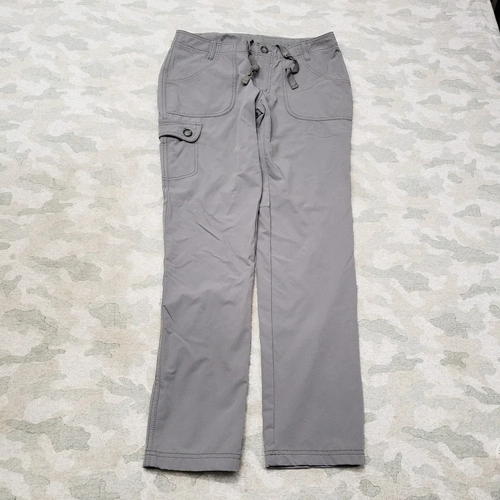 REI Pants Womens 8 Gray Cargo Pockets Outdoors Travel Hiking Camp